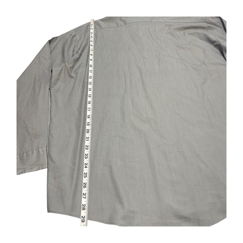 Haband Point Collar Pocket Gray Dress Shirt Long Sleeves Men’s Size 17.5 34/35 - Picture 4 of 8